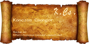 Konczos Csongor névjegykártya
